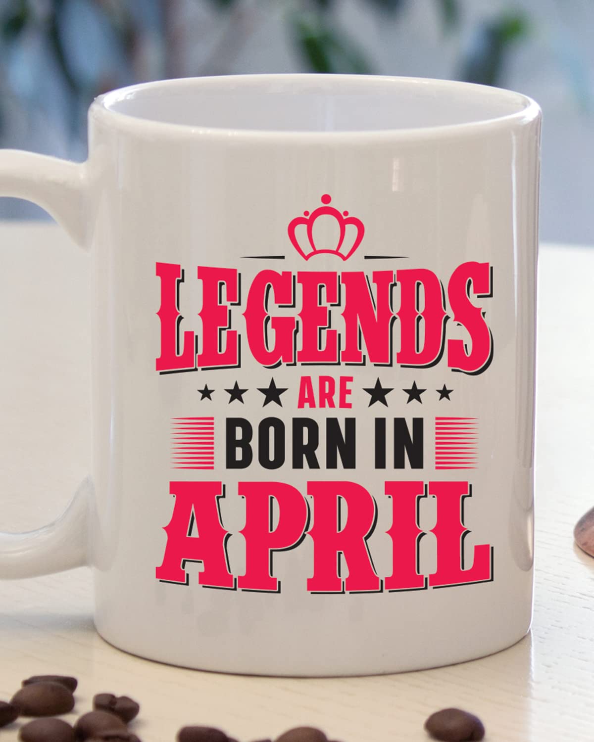 Born in April Coffee Mug - Gift for Friend, Birthday Gift, Birthday Mug, Printed with Zodiac Sign, Zodiac Sign Mugs for Him & Her Ceramic Zodiac Mug, Custom Zodiac Signs