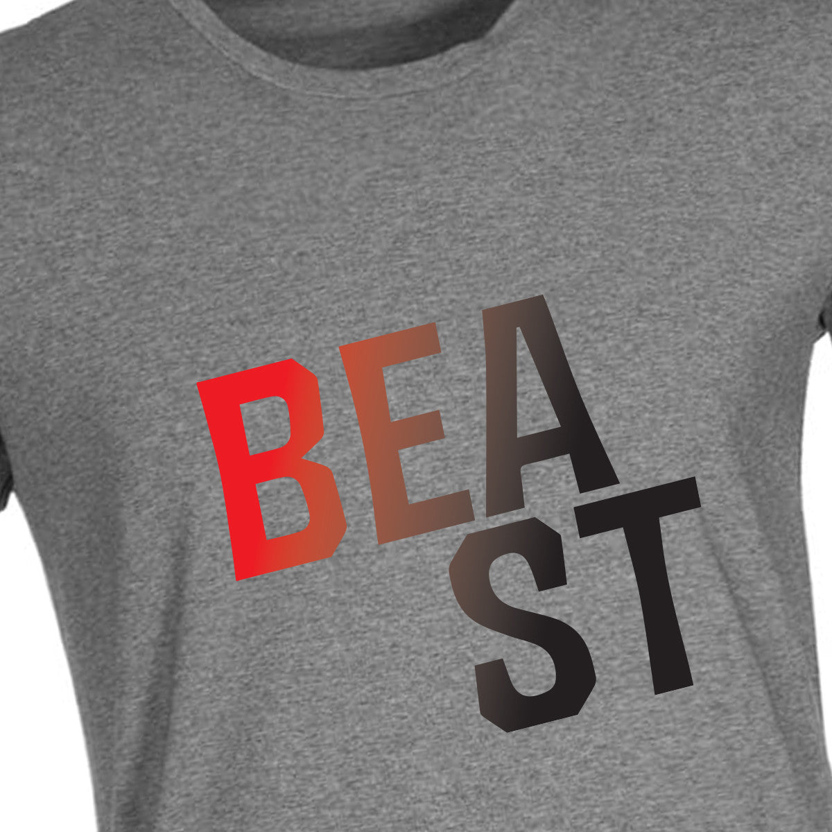 Beast Grey Round Neck T-shirt