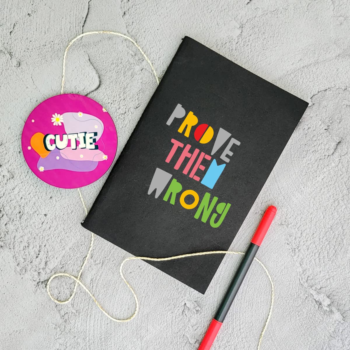 Prove Them Wrong - Black A5 Doodle Notebook - Kraft Cover Notebook - A5 - 300 GSM Kraft Cover - Handmade - Unruled - 80 Pages - Natural Shade Pages 120 GSM - Funny Quotes & Quirky, Funky designs