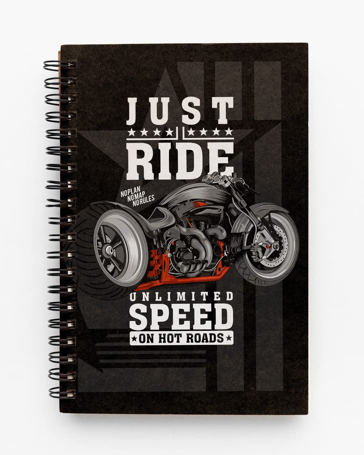Biker's Just Ride Spiral Notebook