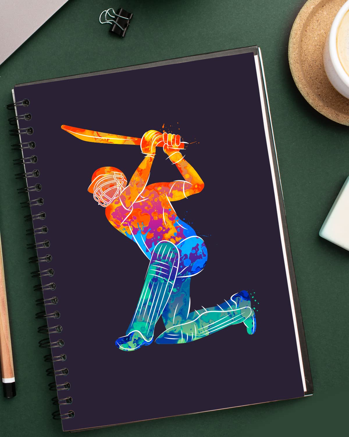 Abstract Batsman Spiral Notebook