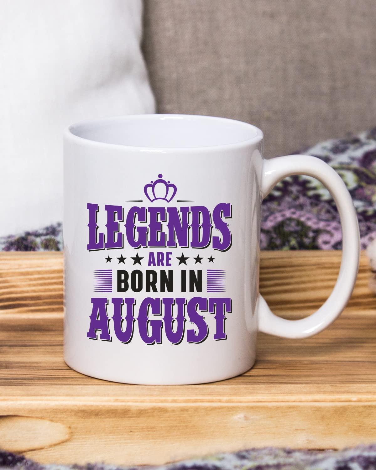 Born in August Coffee Mug - Gift for Friend, Birthday Gift, Birthday Mug, Printed with Zodiac Sign, Zodiac Sign Mugs for Him & Her Ceramic Zodiac Mug, Custom Zodiac Signs