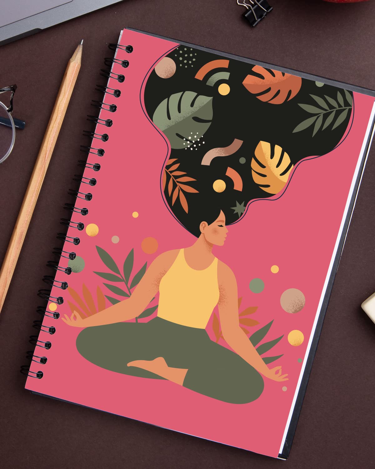 Girl In Meditation Spiral Notebook