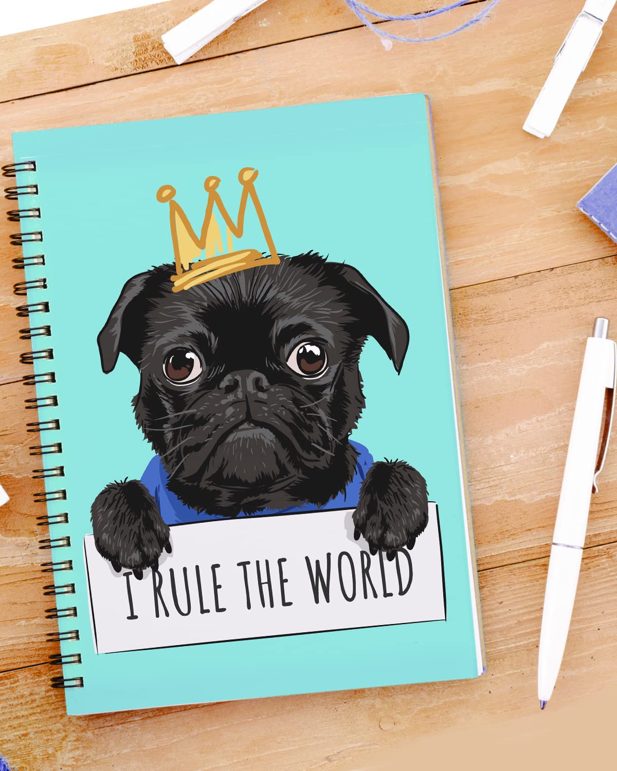 Dog Lovers I Rule The World Spiral Notebook