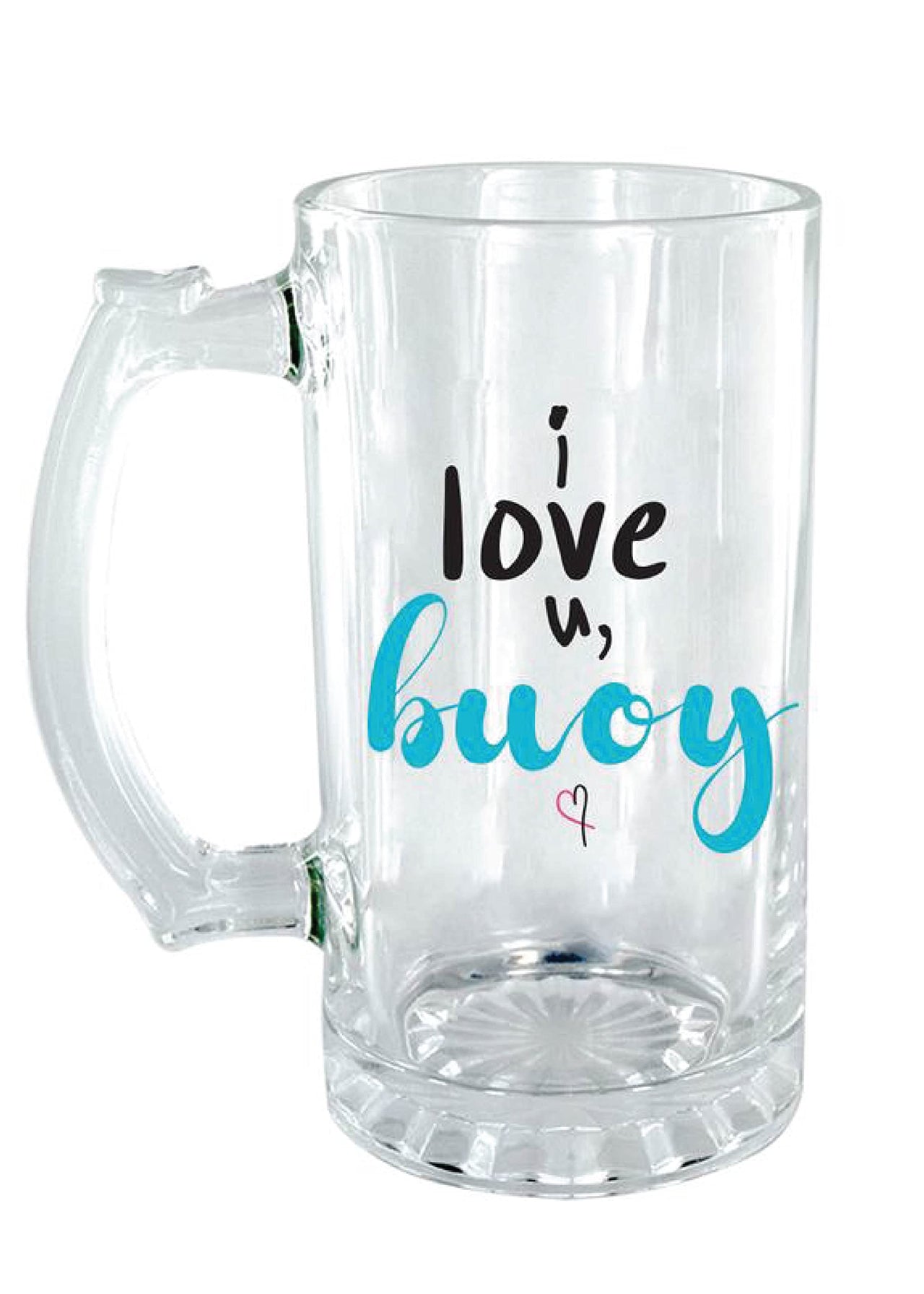 I Love You 1 Piece, Clear, 500 ml -Transparent Glass Beer Mug