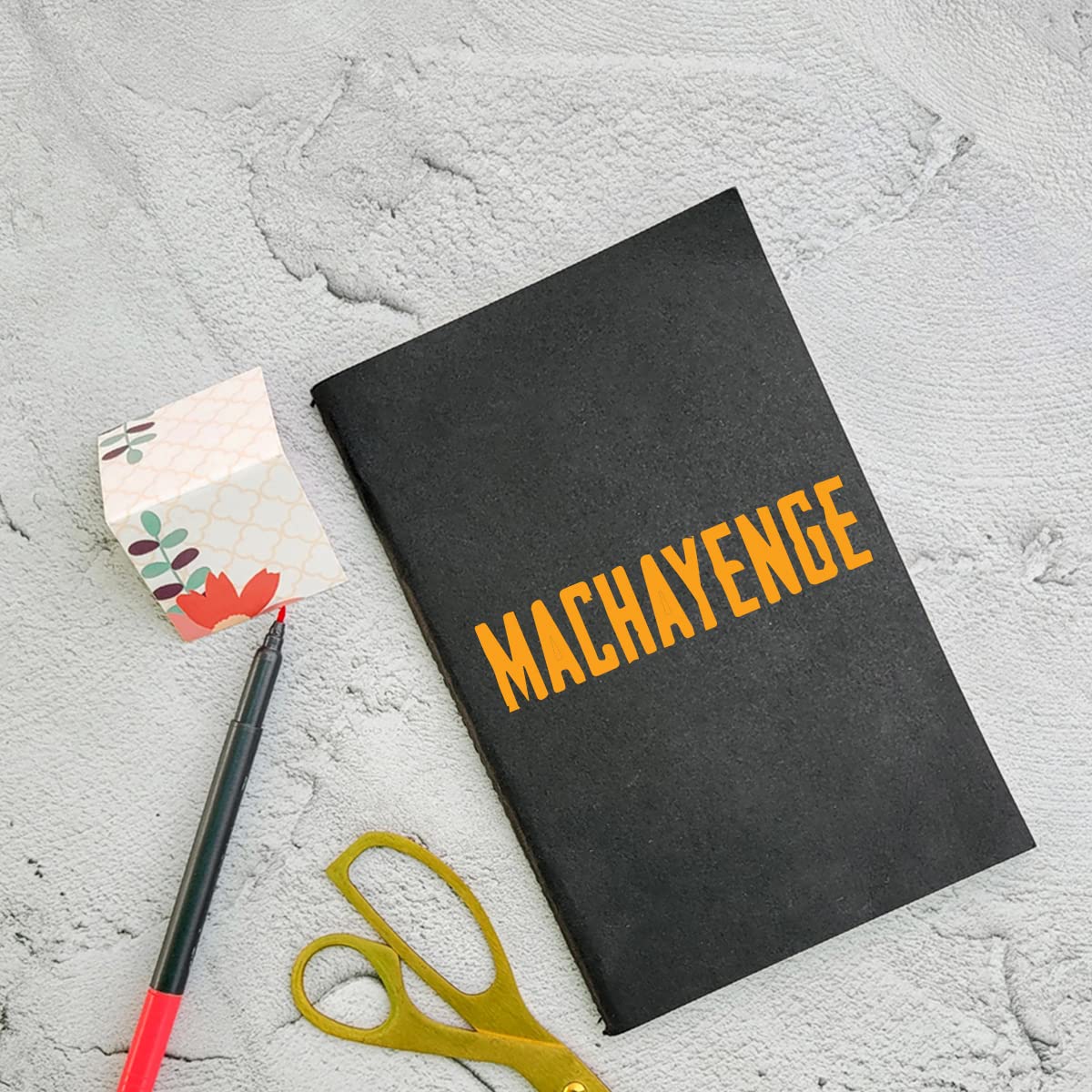 Machayenge - Black A5 Doodle Notebook - Kraft Cover Notebook - A5 - 300 GSM Kraft Cover - Handmade - Unruled - 80 Pages - Natural Shade Pages 120 GSM - Funny Quotes & Quirky, Funky designs
