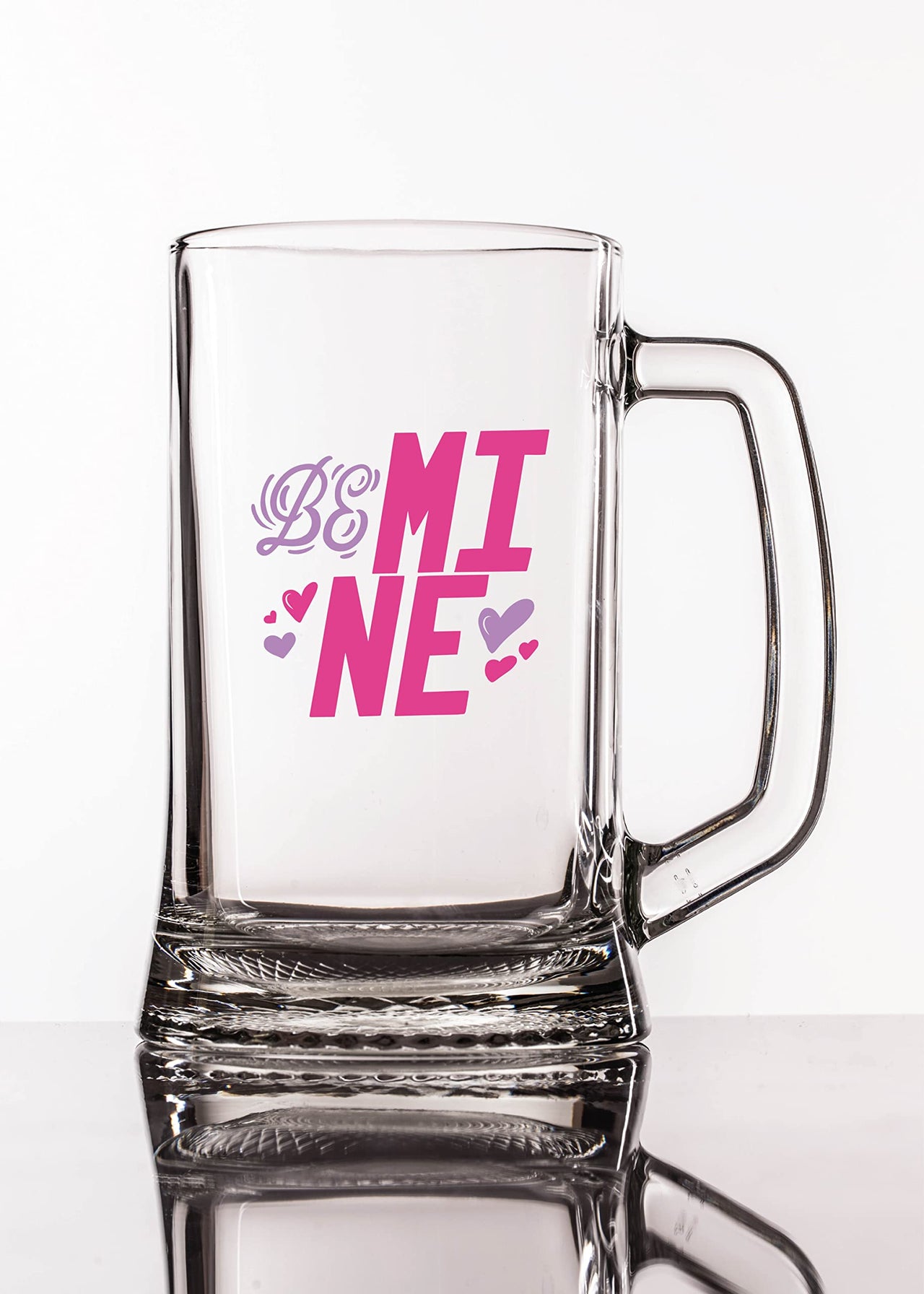 Be Mine Beer Mug 1 Piece Clear 500 ml Transparent Glass Beer Mug Printed Cups