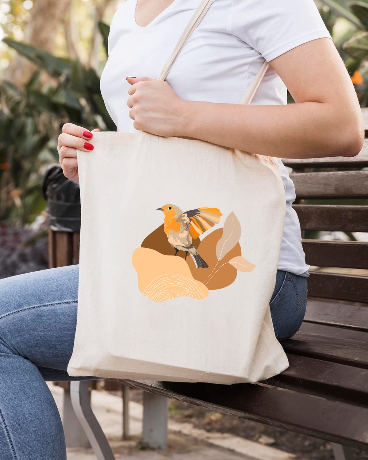 The Pink Magnet Bird In Flight Tote Bag - Canvas Tote Bag for Women | Printed Multipurpose Cotton Bags | Cute Hand Bag for Girls | Best for College, Travel, Grocery | Reusable Shopping Bag | Eco-Friendly Tote Bag