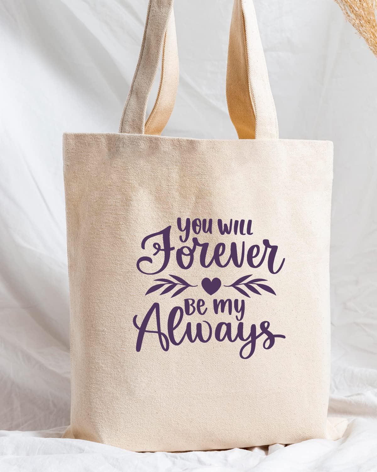 The Pink Magnet You Will Forever Be My Always Tote Bag - Canvas Tote Bag for Women | Printed Multipurpose Cotton Bags | Cute Hand Bag for Girls | Best for College, Travel, Grocery | Reusable Shopping Bag | Eco-Friendly Tote Bag