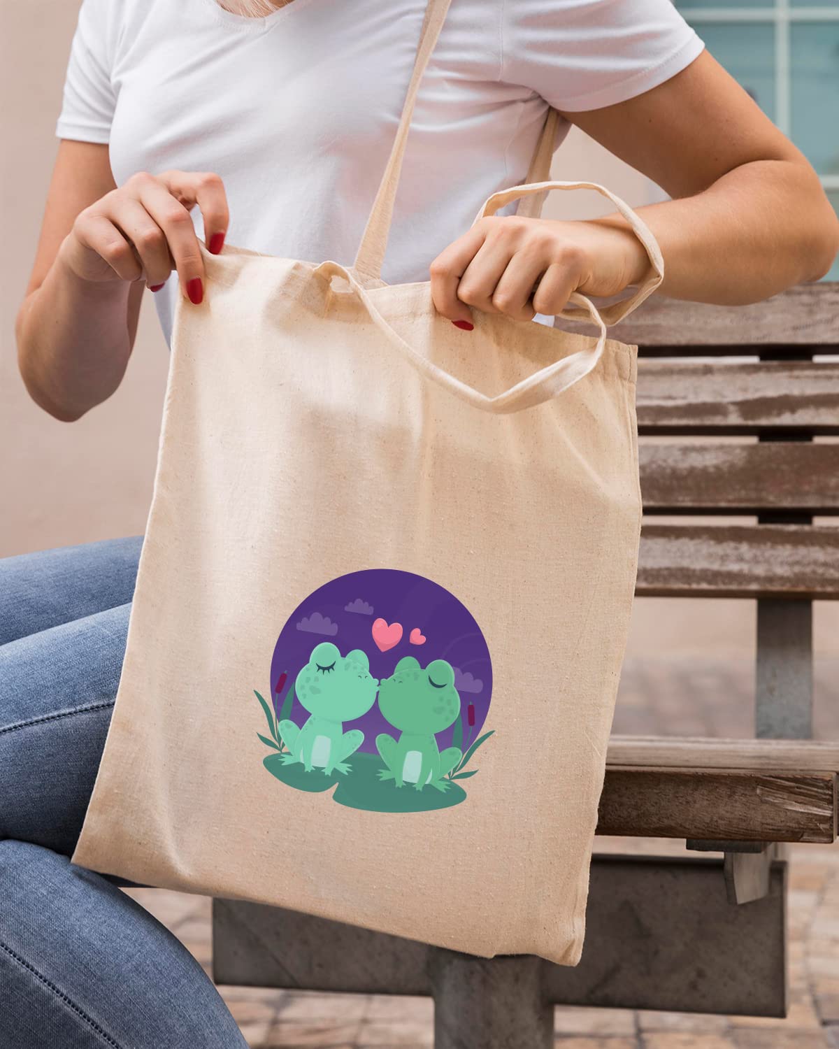 The Pink Magnet In Love Tote Bag - Canvas Tote Bag for Women | Printed Multipurpose Cotton Bags | Cute Hand Bag for Girls | Best for College, Travel, Grocery | Reusable Shopping Bag | Eco-Friendly Tote Bag