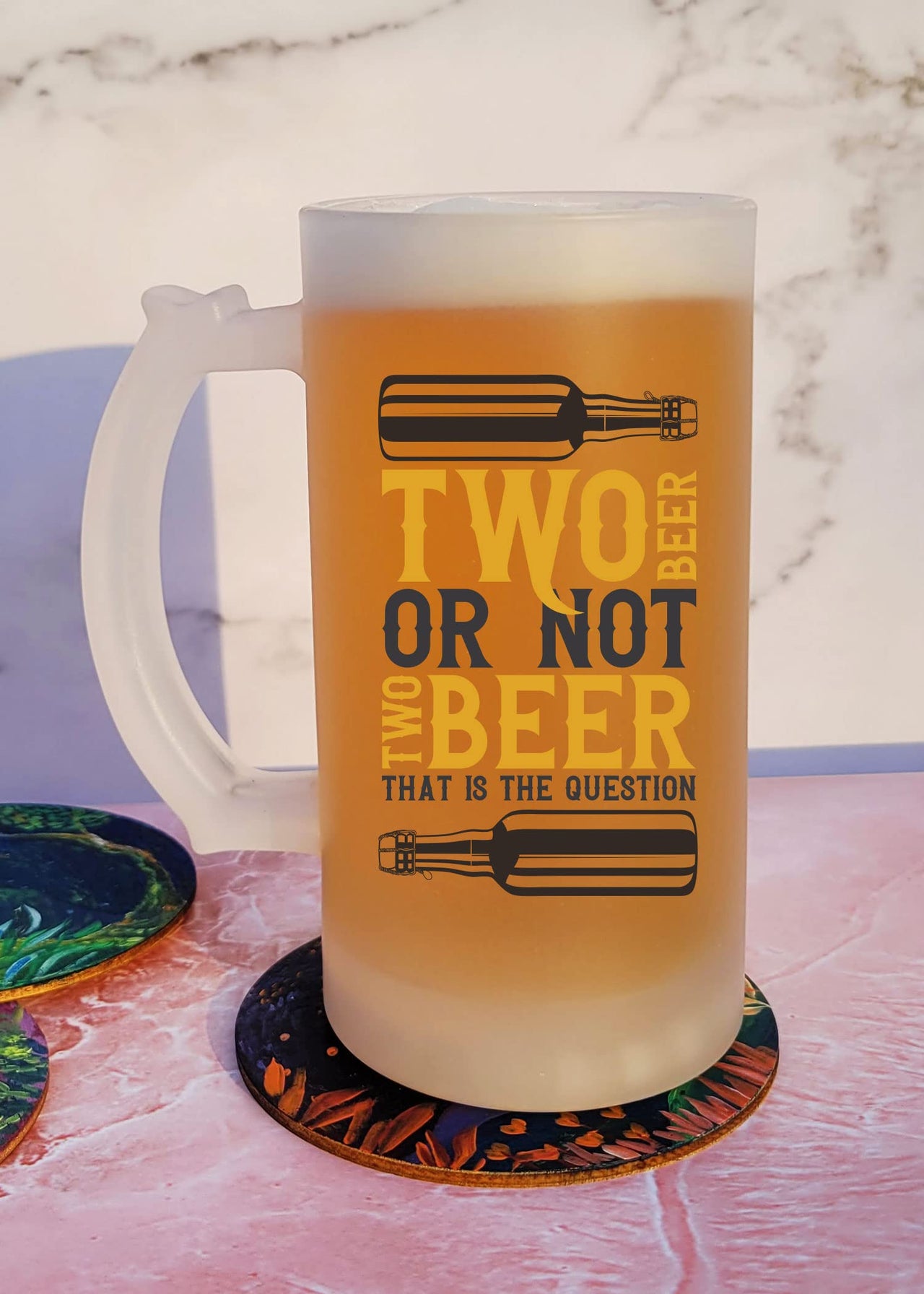 Two Beer Or Not Two Beer - Frosted Beer Mug