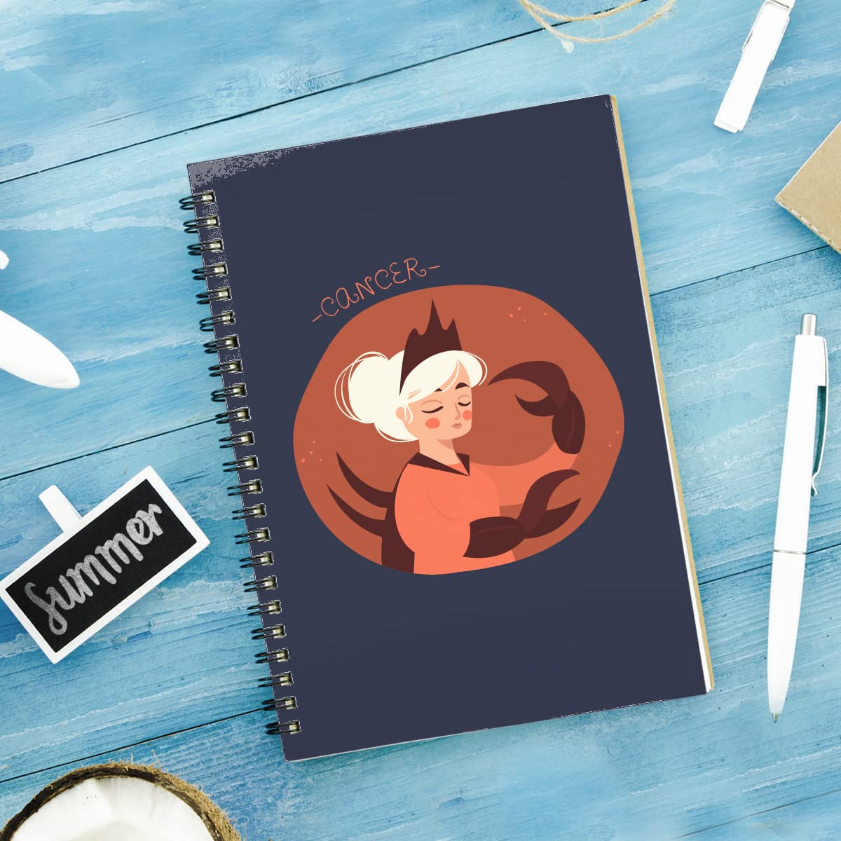 Cancer Zodiac Spiral Notebook