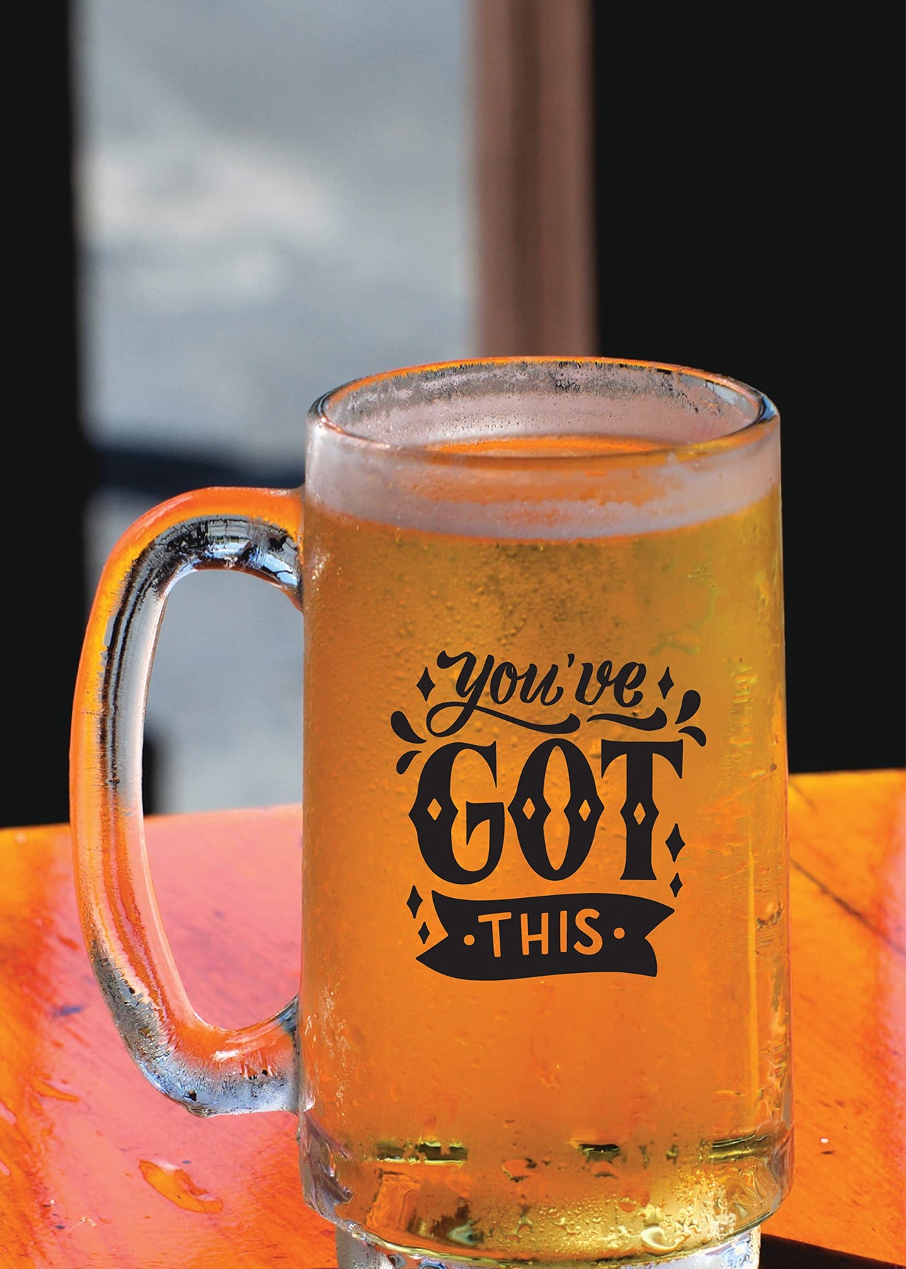 You've Got This - Beer Mug -1 Piece Clear 500 ml - Transparent Glass Printed Beer Mug with Handle Gift for Men