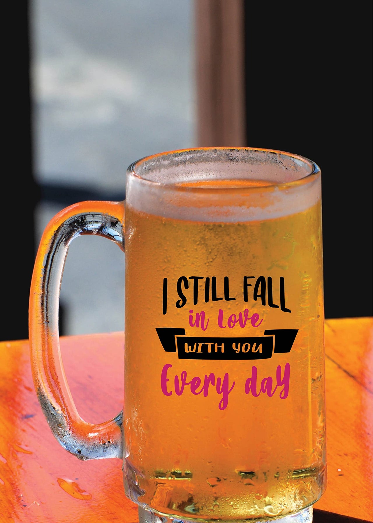 Fall in Love - Beer Mug 1 Piece Clear 500 ml Transparent Glass