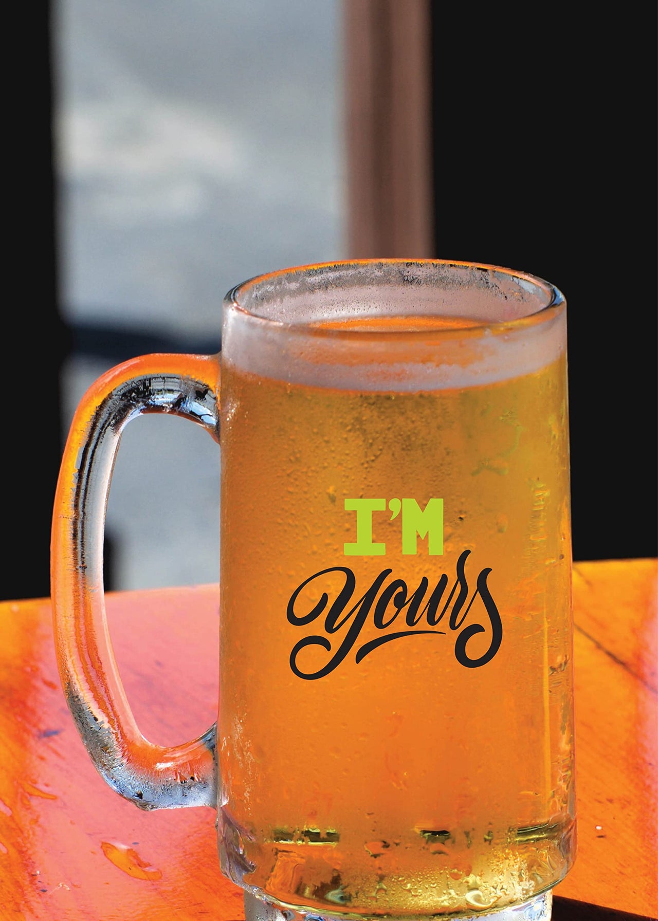 I'm Yours - Beer Mug -1 Piece, Clear, 500 ml - Transparent Glass Beer Mug
