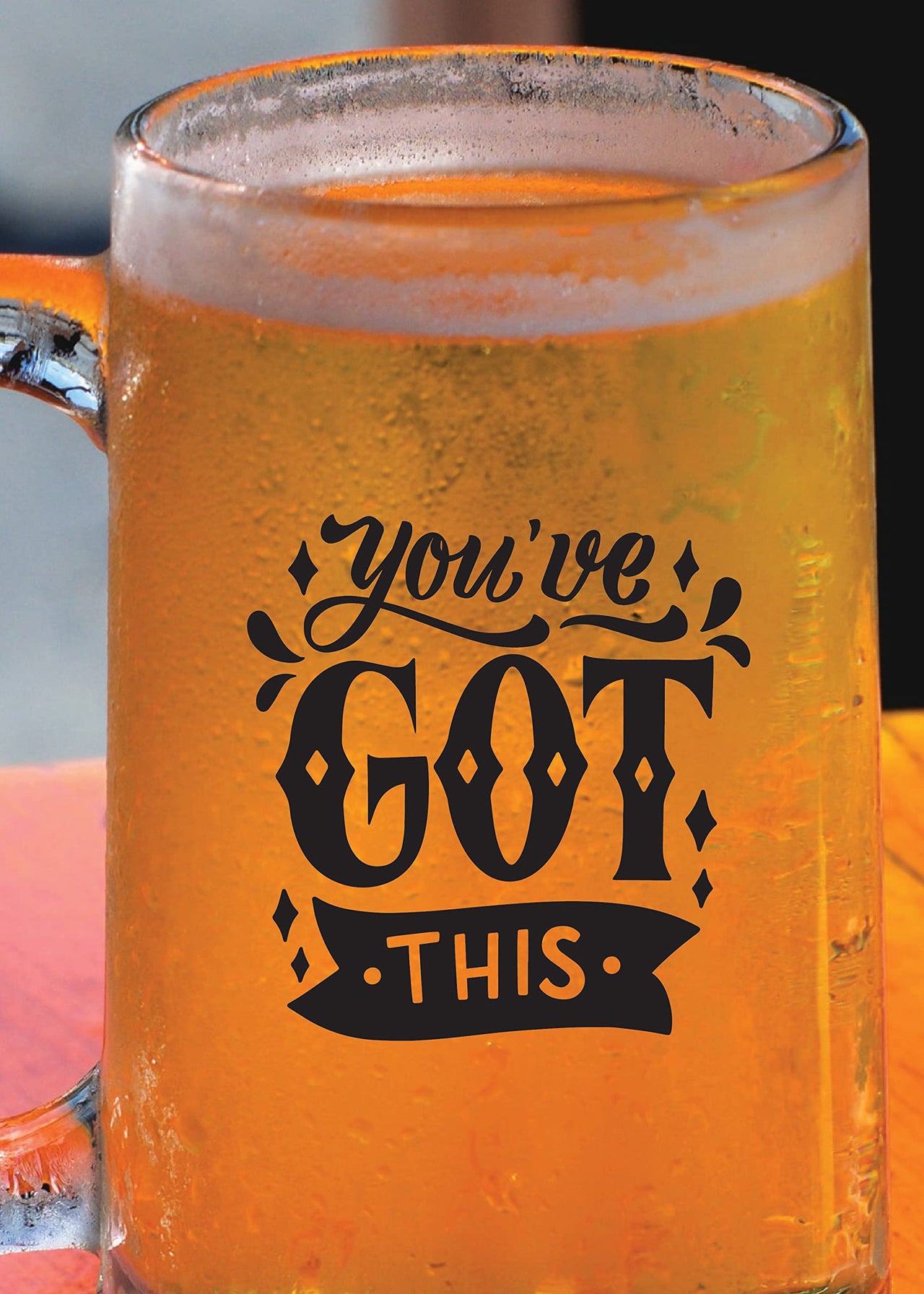 You've Got This - Beer Mug -1 Piece Clear 500 ml - Transparent Glass Printed Beer Mug with Handle Gift for Men