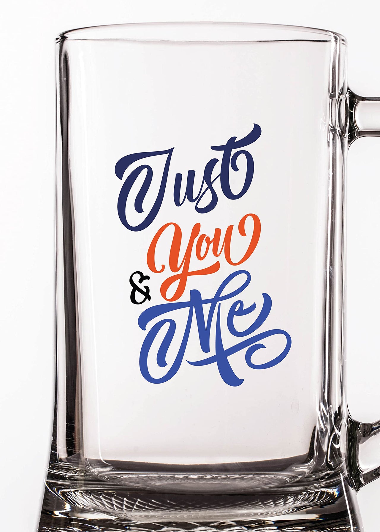 Just You & Me,Beer Mug 1 Piece Clear, 500 ml - Transparent Glass Beer Mug