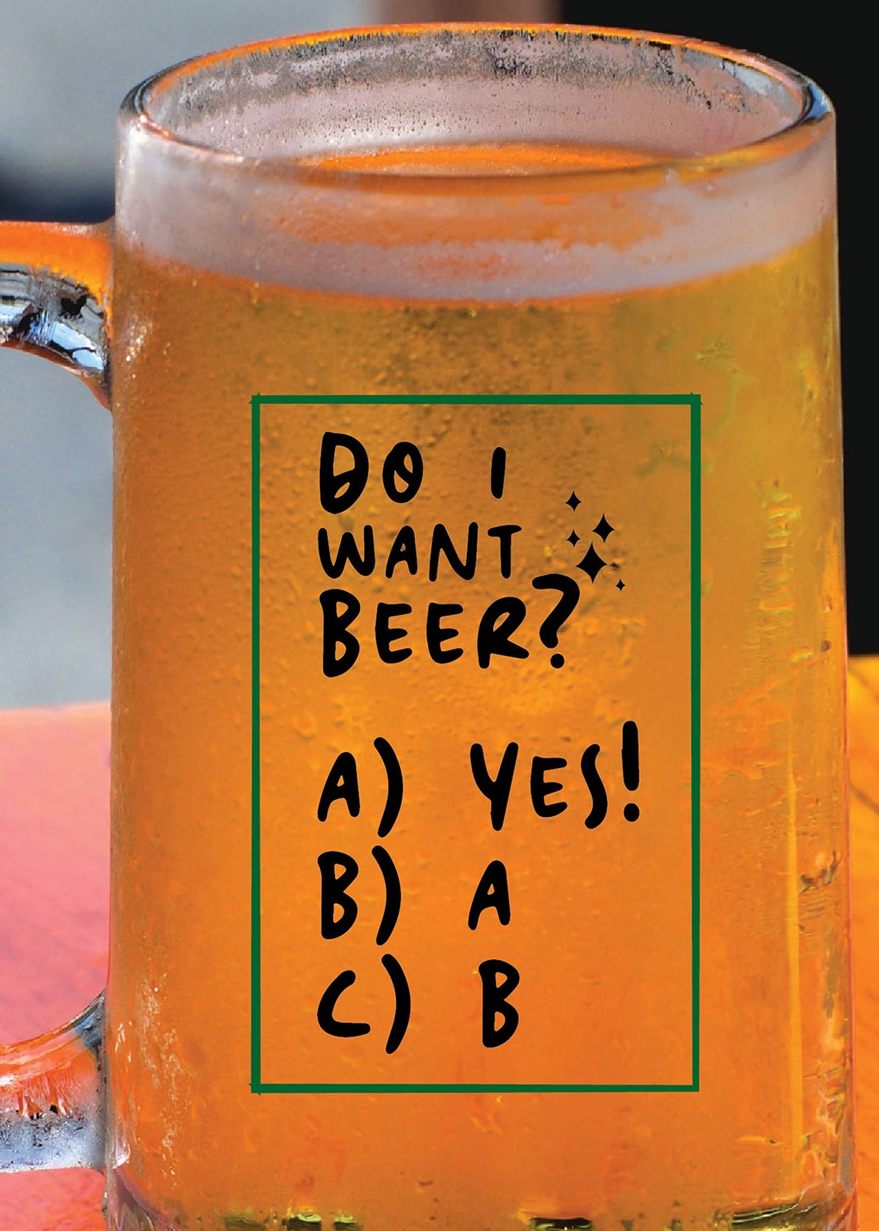 Do I Want Beer -Beer Mug -1Piece, Clear, 500 ml - Transparent Glass Beer Mug- Printed with Handle Gift for Girlfriend