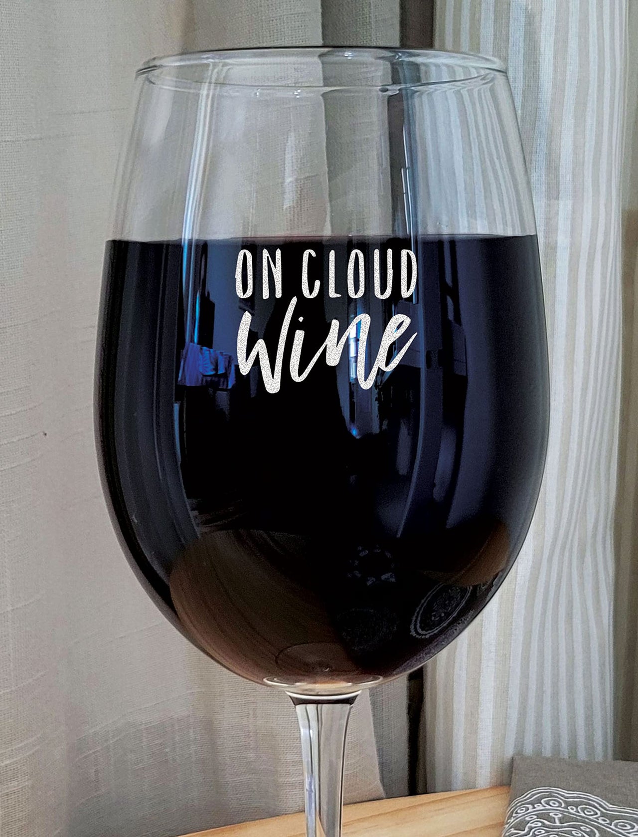 the pink magnet On Cloud Wine - Engraved Wine Glass