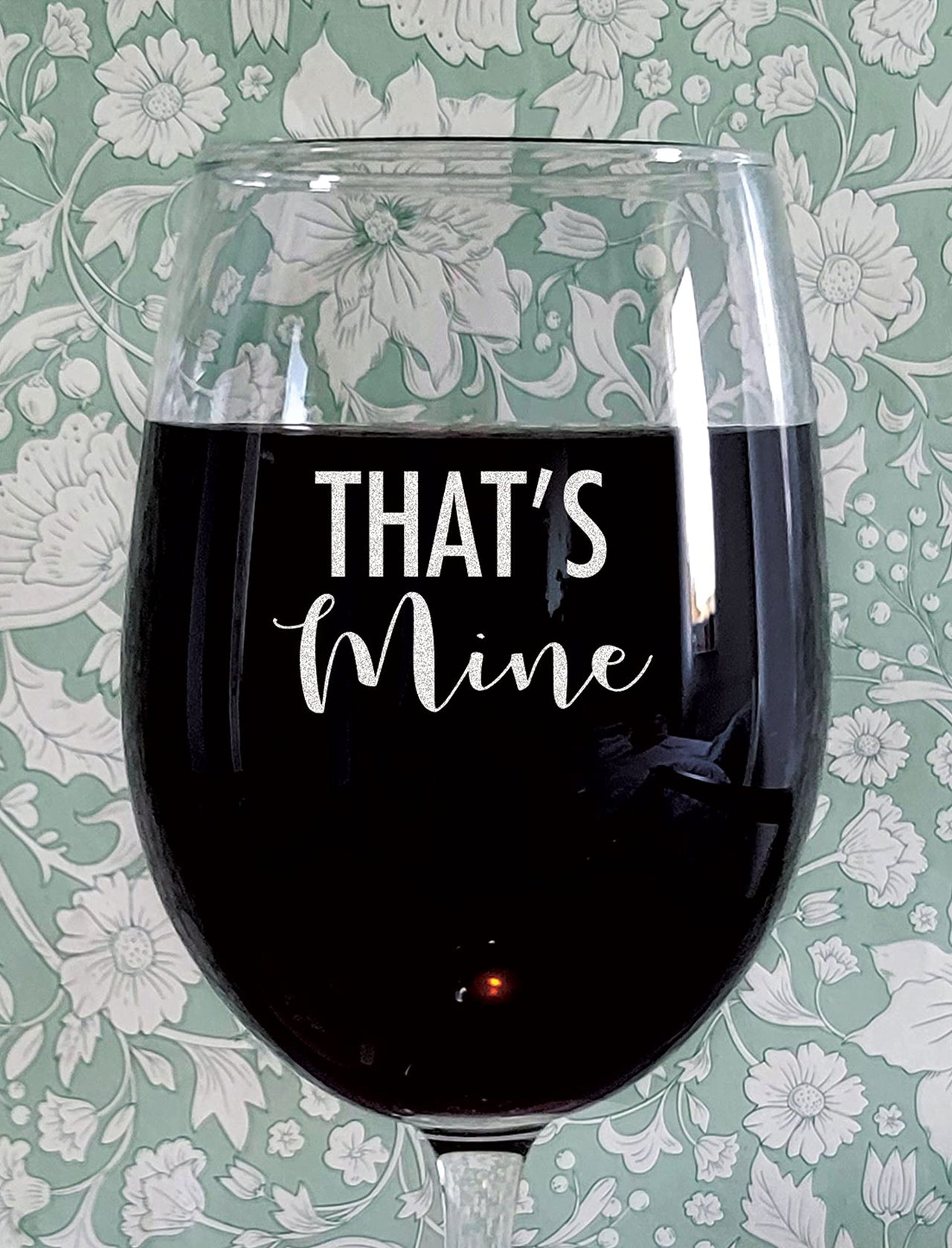 the pink magnet Mine - Engraved Wine Glass