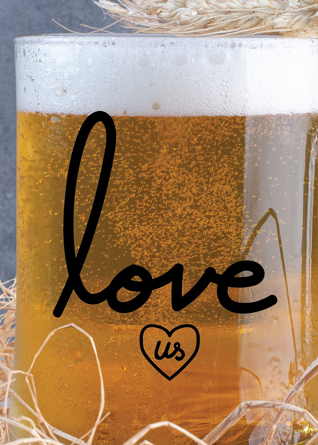Love Theme -Beer Mug -1 Piece Clear 500 ml - Transparent Glass Beer Mug
