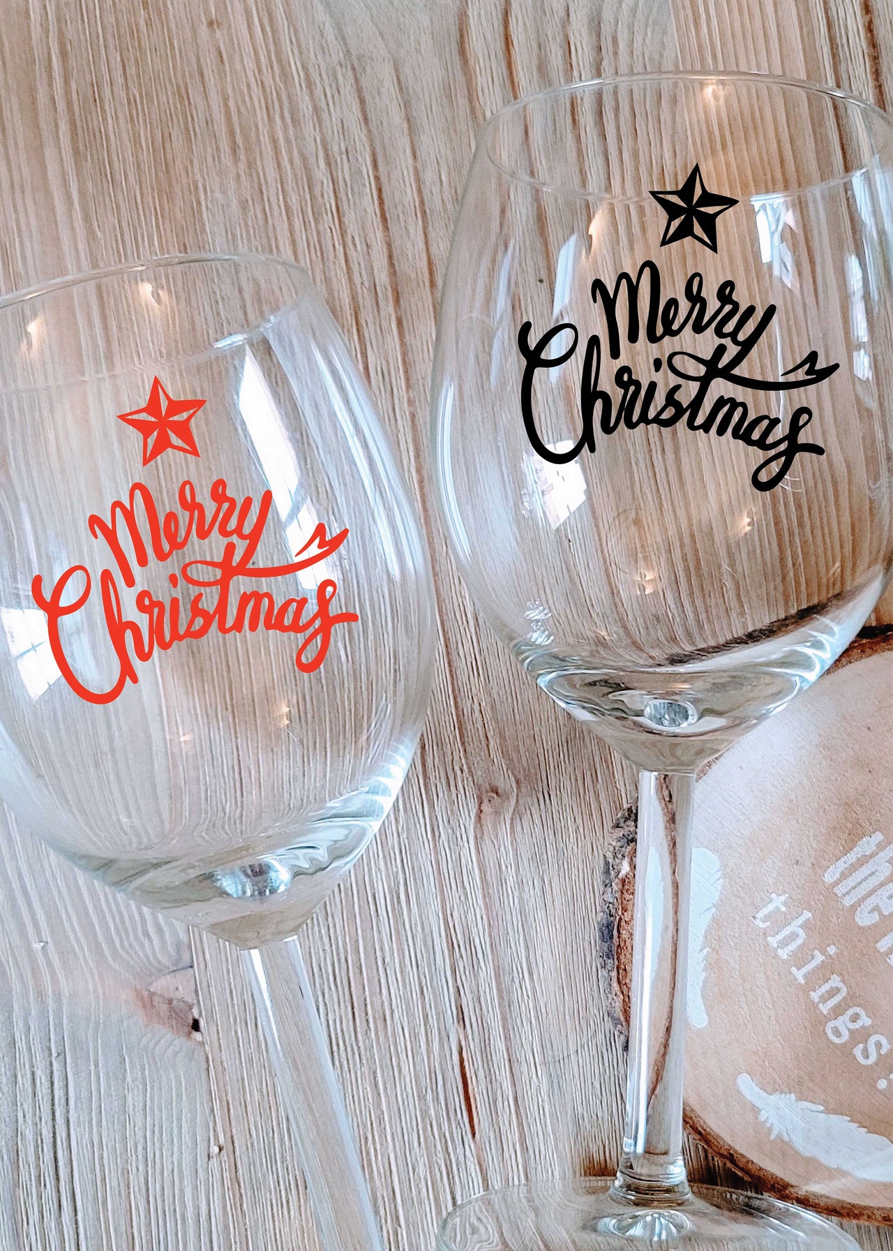 Christmas Special Wine Glasses Set- Merry Christmas- Set of 2
