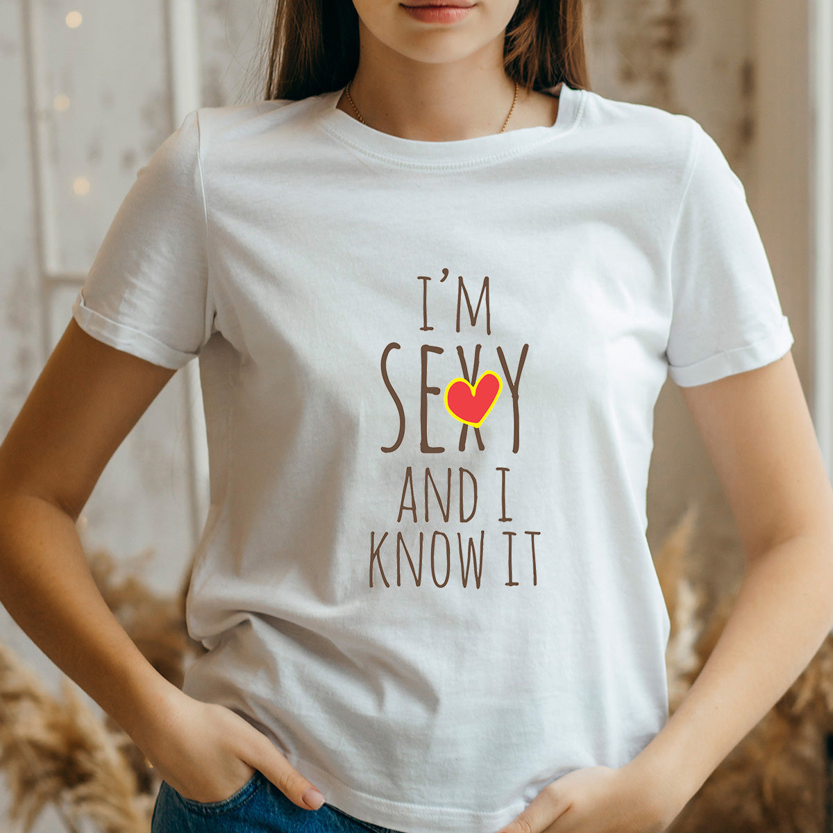 I'm Sexy - Printed Cotton T- Shirt - White