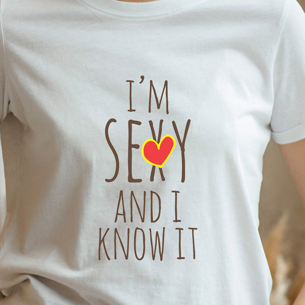 I'm Sexy - Printed Cotton T- Shirt - White