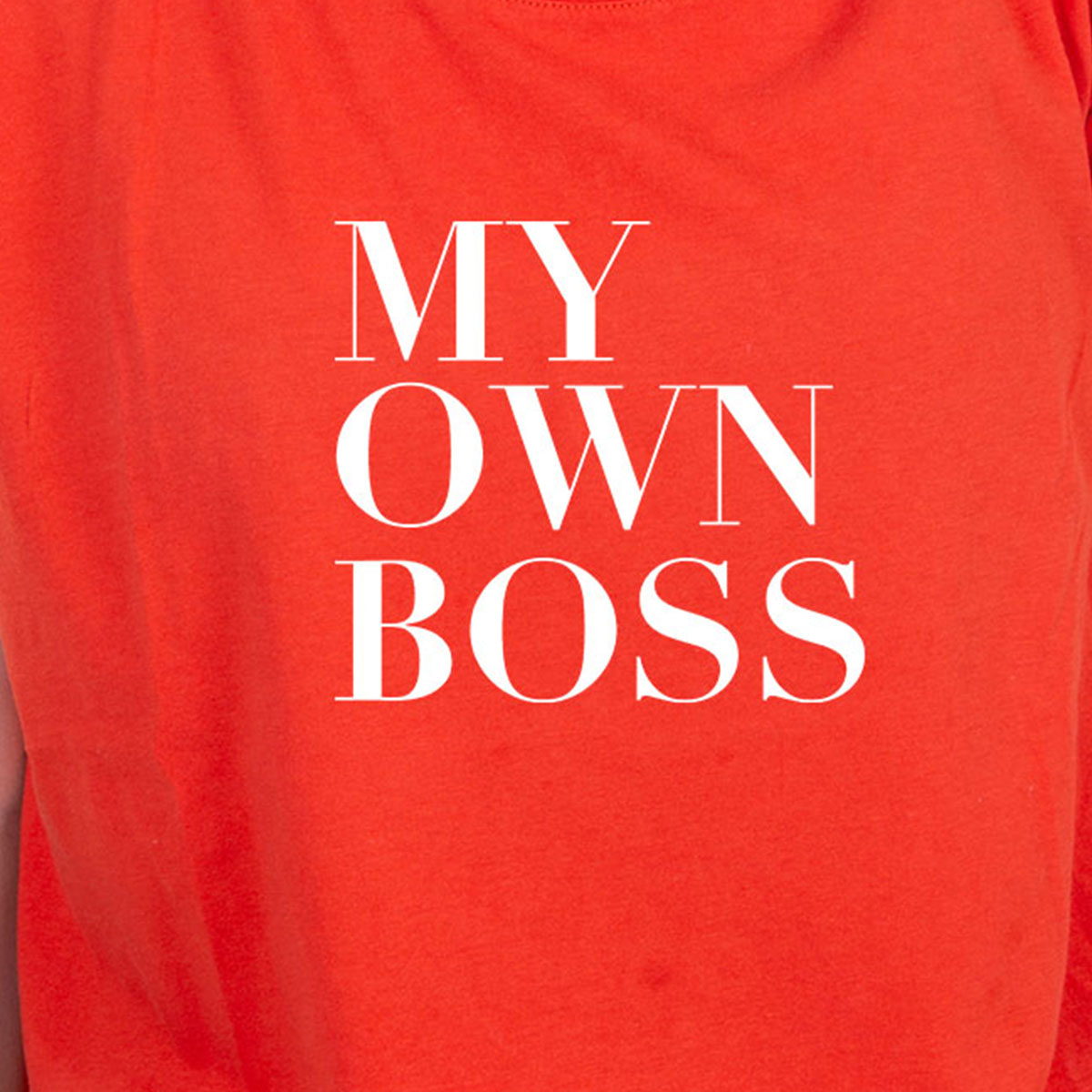 My Own Boss - Printed Cotton T- Shirt - Red