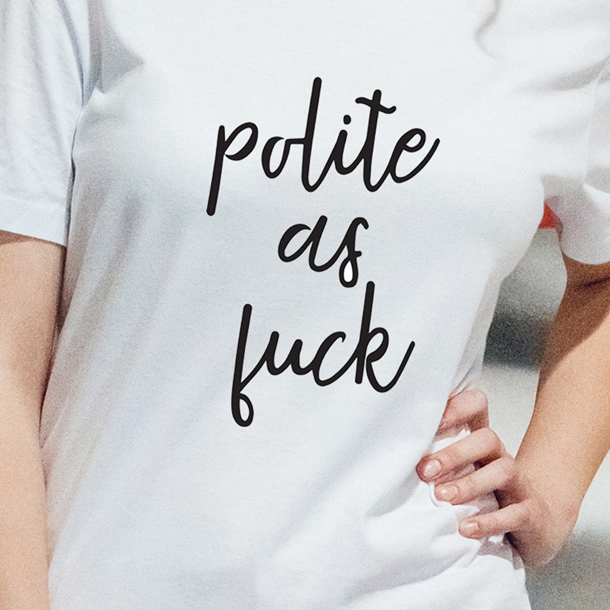 Polite As Fuck - Printed Cotton T- Shirt - White