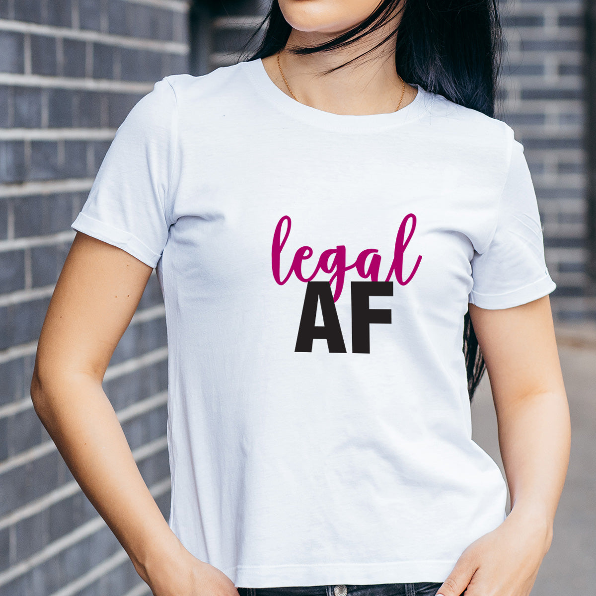 Legal AF - Printed Cotton T- Shirt - White