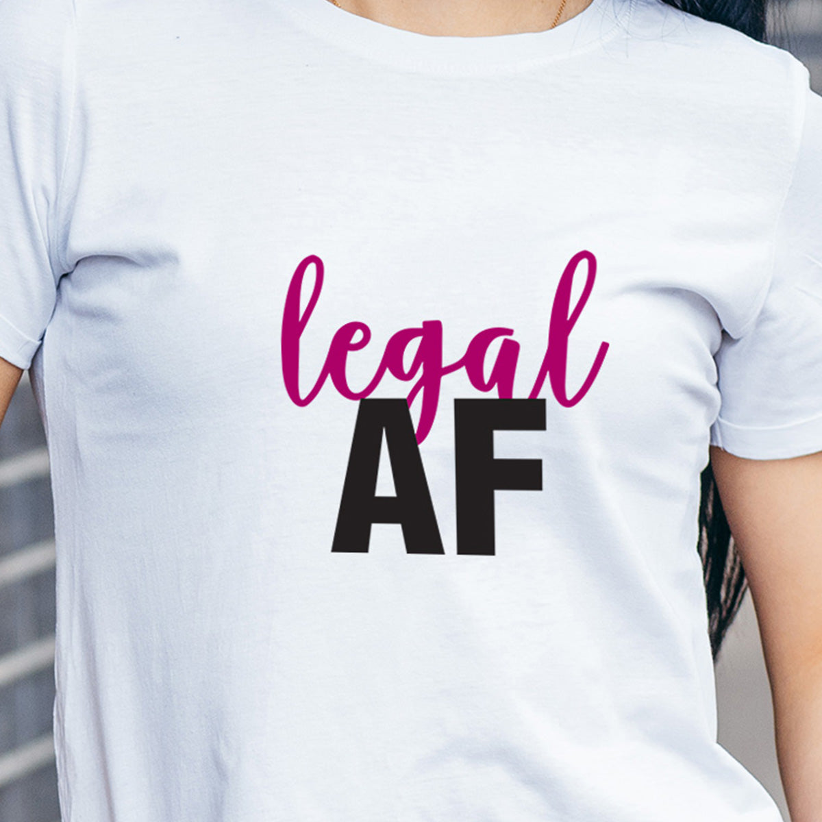 Legal AF - Printed Cotton T- Shirt - White