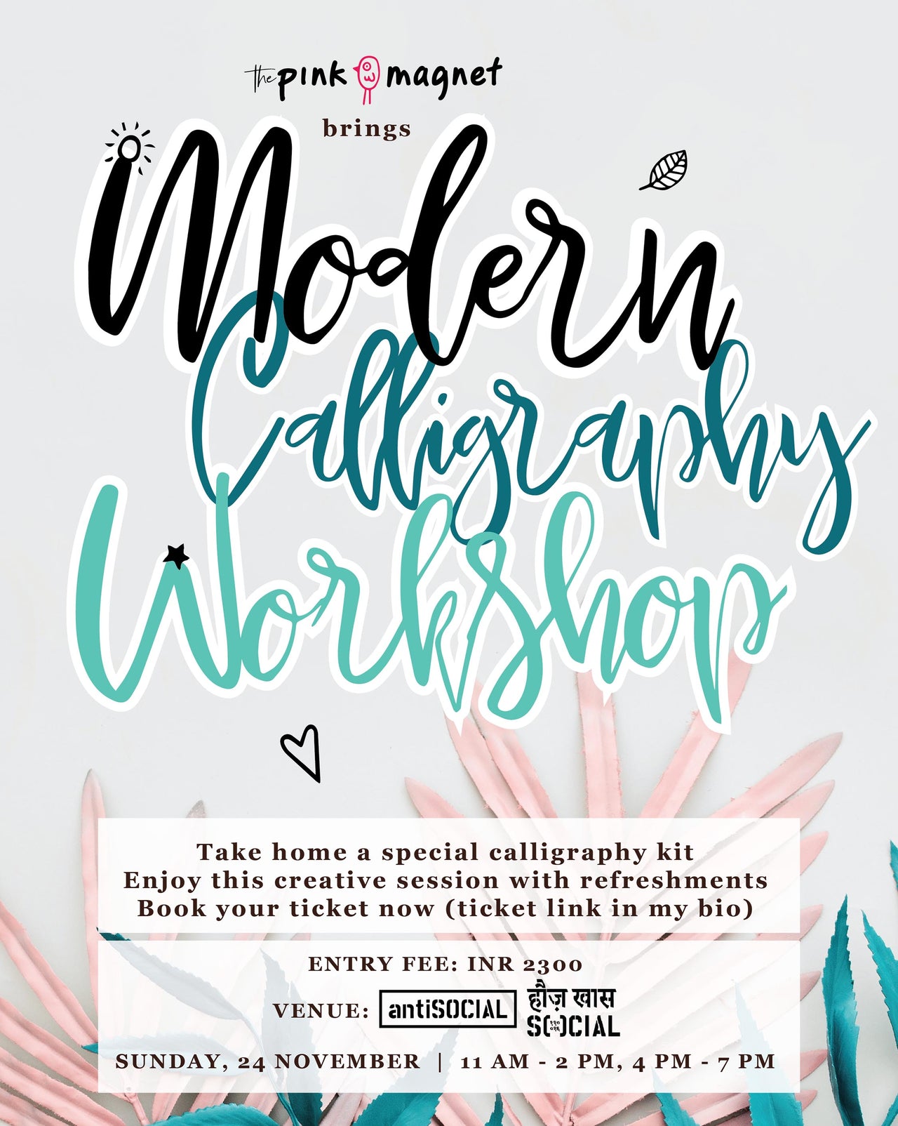 Calligraphy Workshop November 24, 2019, Delhi